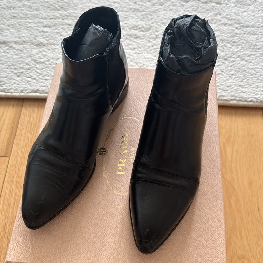 Prada Black Chelsea Boots